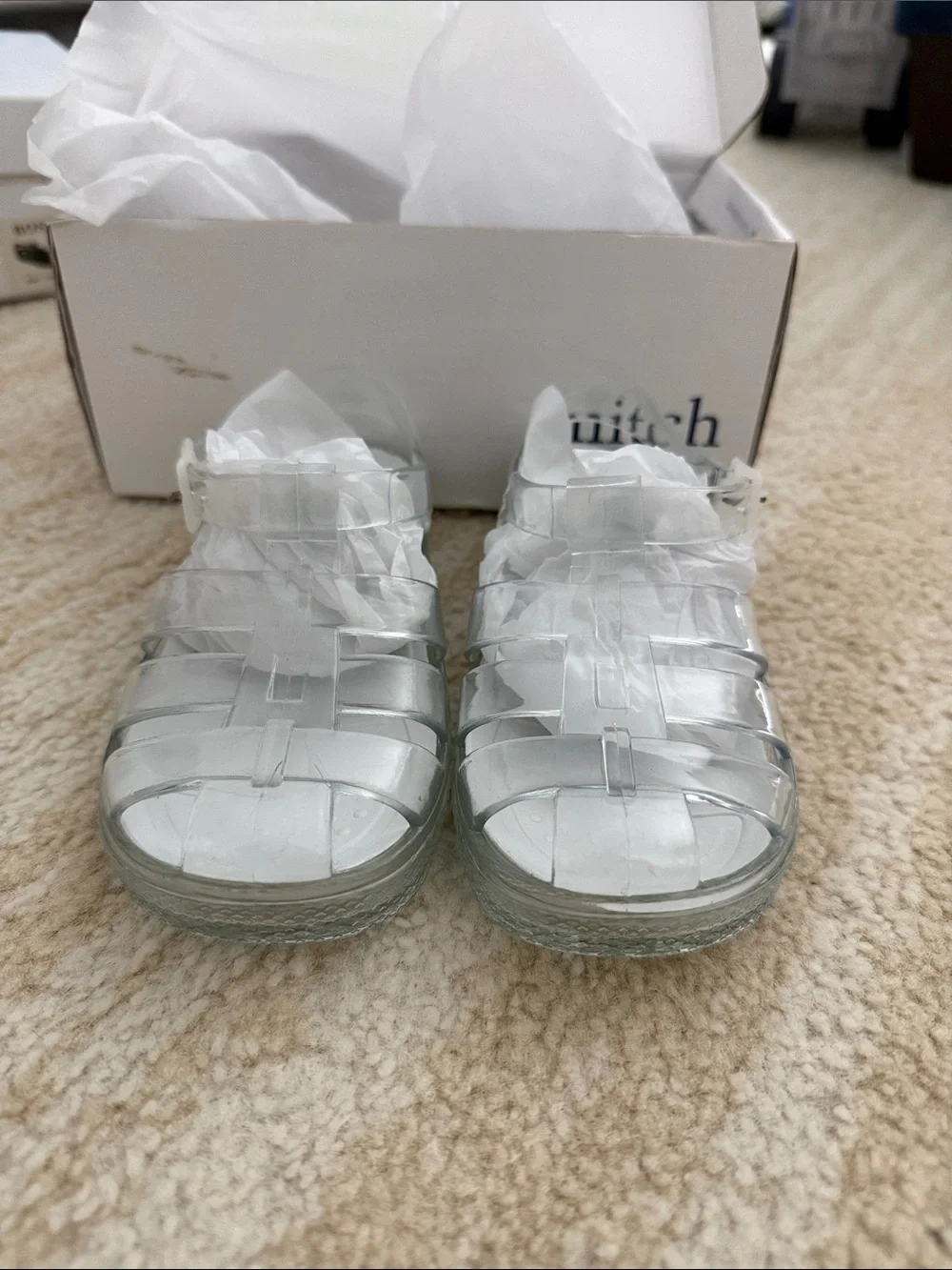 Kids White Jelly Sandals -  Mitch and son